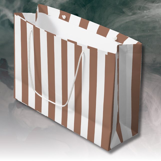 Vintage Lodrät Rand Mocha Mousse White (Skapare uppladdad)