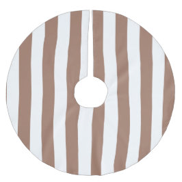 Vintage Lodrät Rand Mocha Mousse White Julgransmatta Borstad Polyester