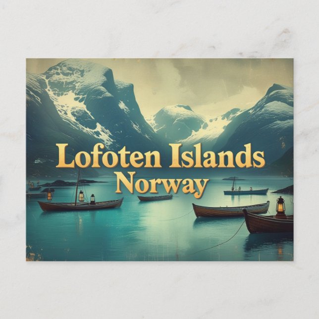 Vintage Lofoten Magi Vykort (Framsida)