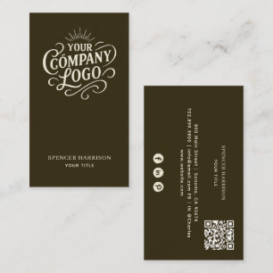 Vintage Logotyp Stil Espresso Brun Visitkort