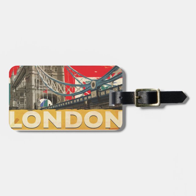 Vintage London-affisch Bagagebricka (Horisontell Framsida)