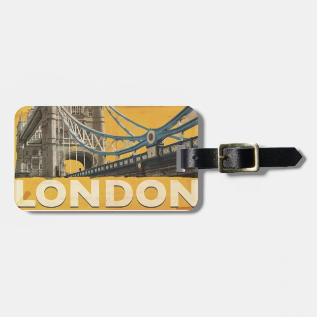 Vintage London-affisch Bagagebricka (Horisontell Framsida)