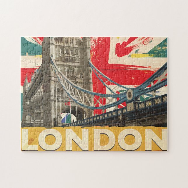 Vintage London-affisch Pussel (Horisontell)