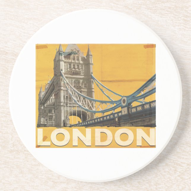 Vintage London-affisch Underlägg Sandsten (Framsidan)