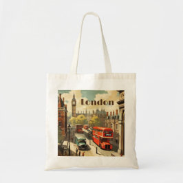 Vintage London Big Ben Anpassad text Tygkasse
