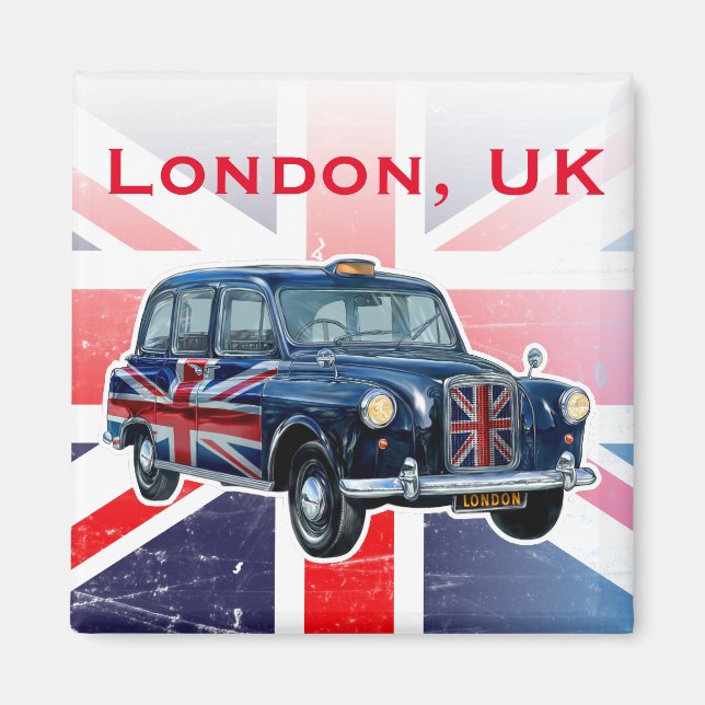Vintage London Black Taxicab Magnet (Framsidan)