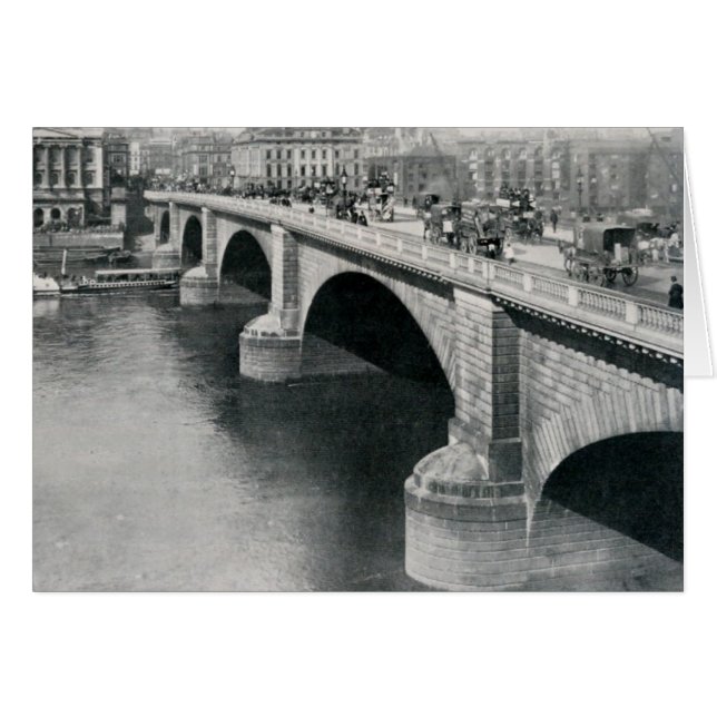 Vintage London Bridge Hälsningskort (Framsidan Horizontal)