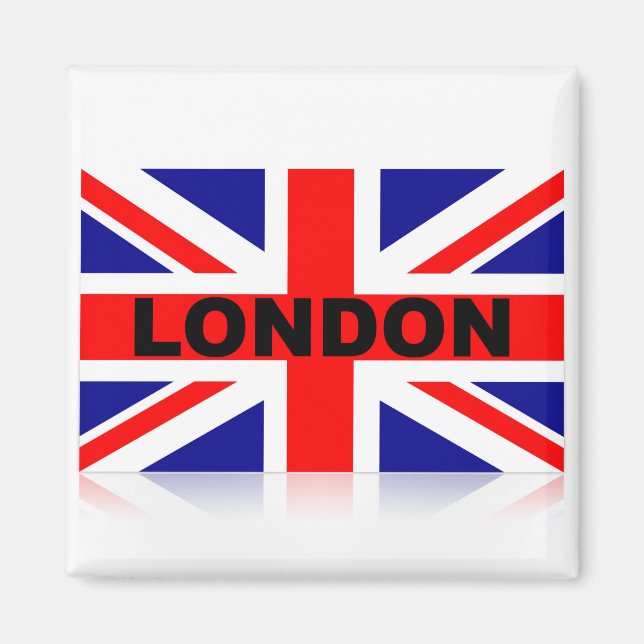 Vintage London British Flagga Magnet (Framsidan)