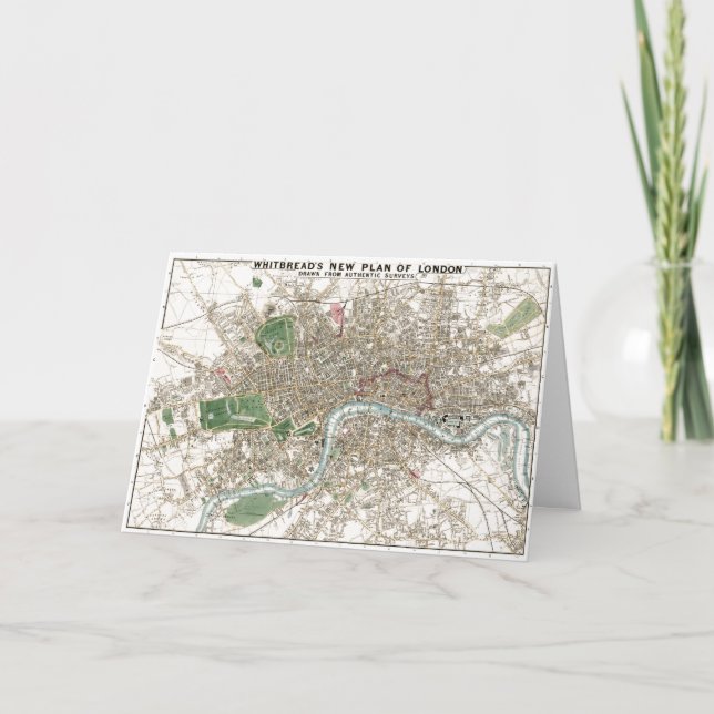 Vintage London City Plan Old Antique Kort (Framsida)