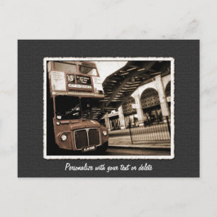 Vintage London Dubbla Decker Buss UK Postcard Vykort