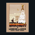 Vintage London England by Railway Travel Vykort<br><div class="desc">En reklamresa till London England från tåg till vintage affisch.</div>