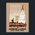 Vintage London England by Railway Travel Vykort<br><div class="desc">En reklamresa till London England från tåg till vintage affisch.</div>