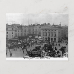 Vintage London England, Piccadilly Circus panorama Vykort