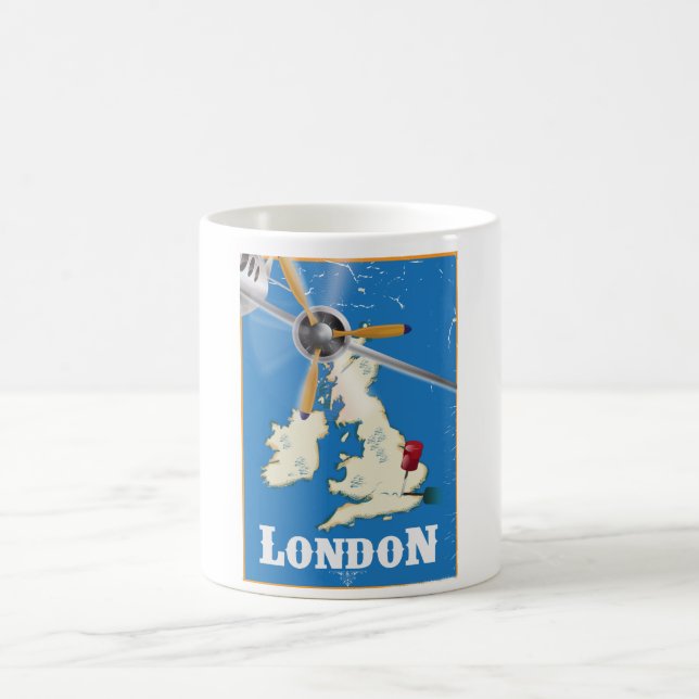 Vintage London, England Resa Poster Kaffemugg (Center)