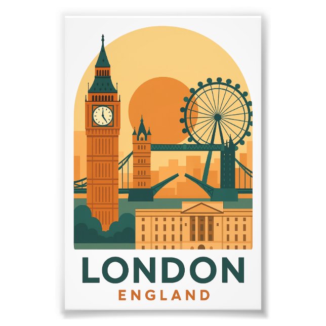 Vintage London England Resa Poster | Retro  (Framsidan)