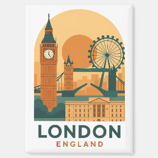 Vintage London England Resa | Retro Magnet