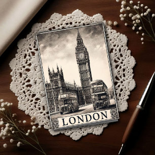 Vintage London England Resa Vykort