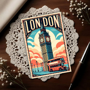 Vintage London England Resa Vykort