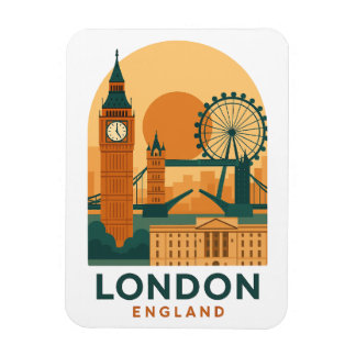 Vintage London England Resemagnet | Retro Stad Magnet