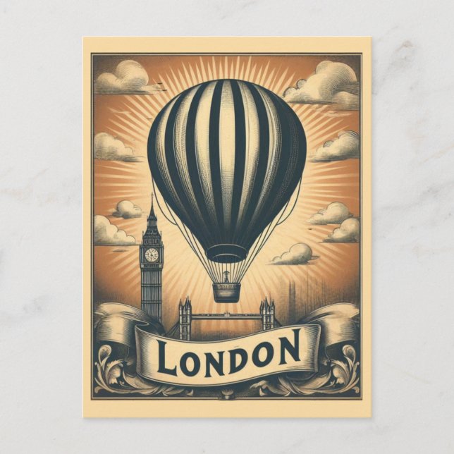 Vintage London England Retro British Travel Vykort (Framsida)