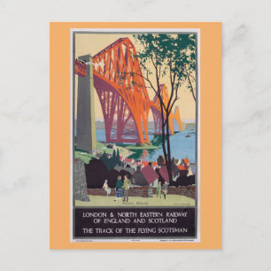 Vintage London England Scotland Tåg Travel Vykort