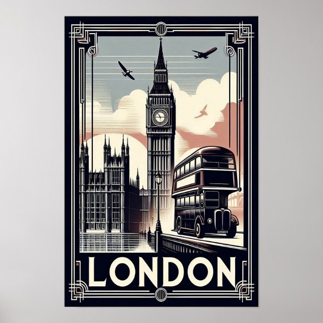 Vintage London England Travel Poster (Framsidan)