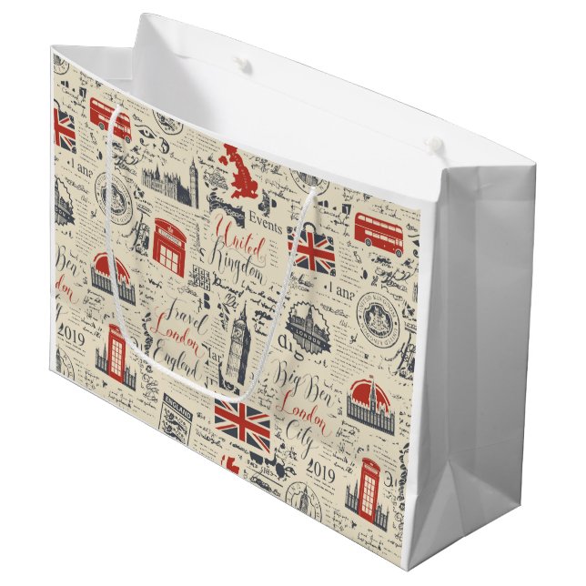 Vintage London Gift Bag (Framsidan Vinklad)