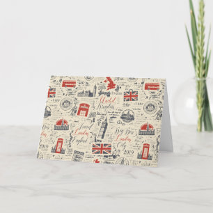 Vintage London Greeting Card (tomt) Kort