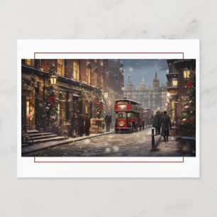 Vintage London-julgatan Scene Vykort