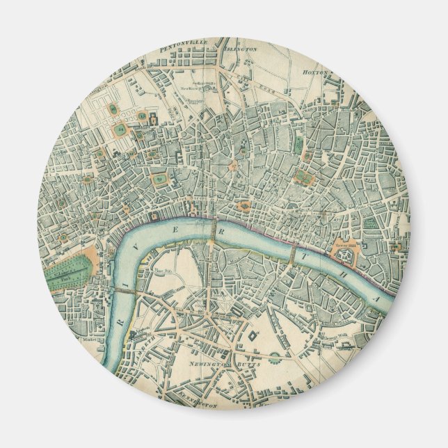 Vintage London Karta Magnet (Framsidan)