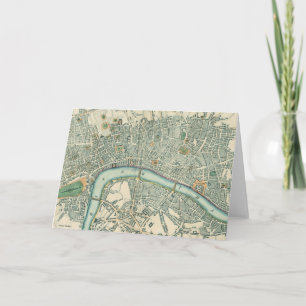 Vintage London Karta Notecards Kort