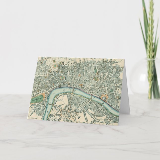 Vintage London Karta Notecards Kort (Framsida)