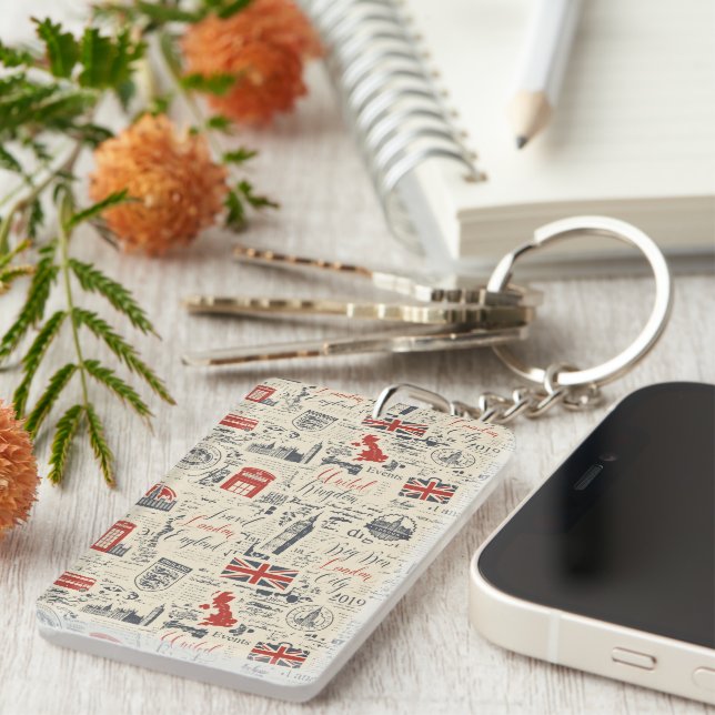 Vintage London Keychain (Högra Framsidan)