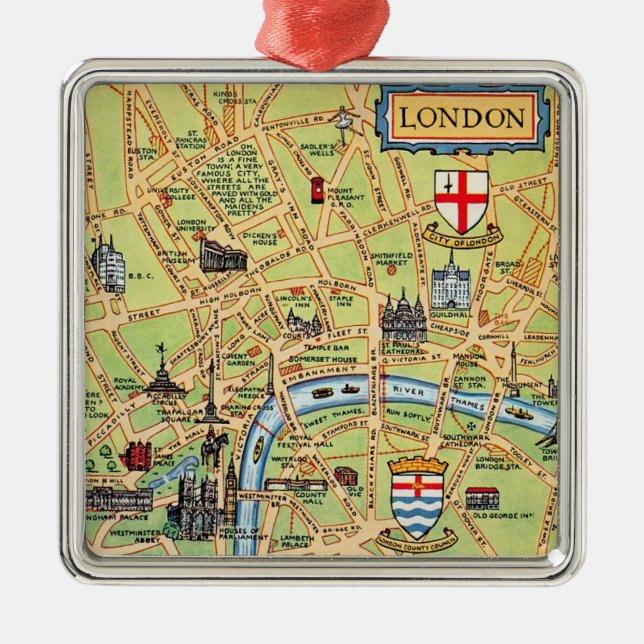 Vintage London Map Ornament (Framsidan)