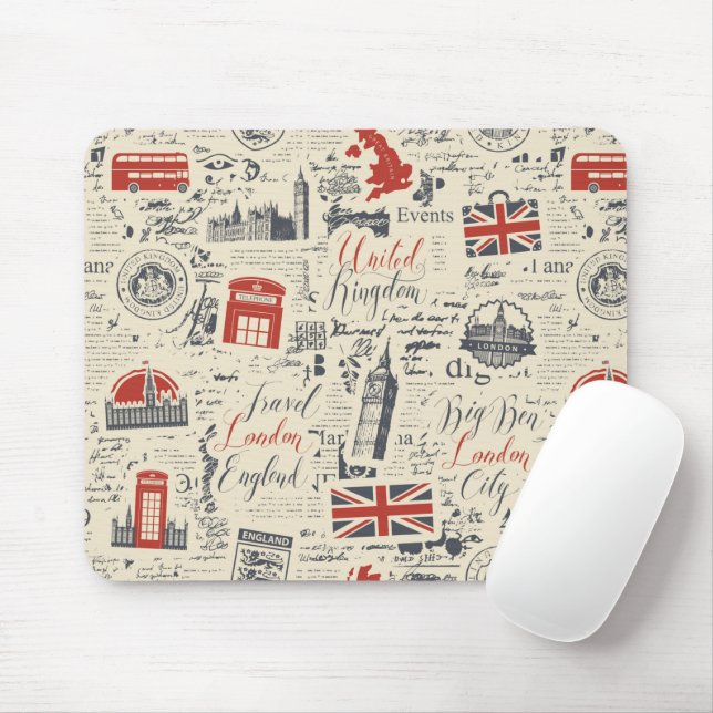 Vintage London Mousepad Musmatta (Med mus)