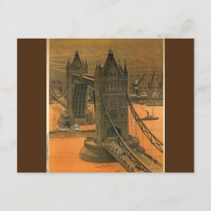 Vintage London Paris Railroad Travel Advertisement Vykort