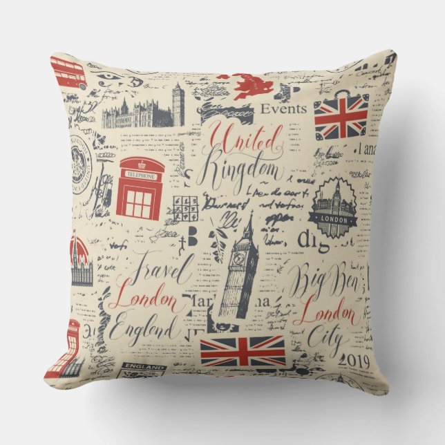 Vintage London Pillow Kudde (Framsida)