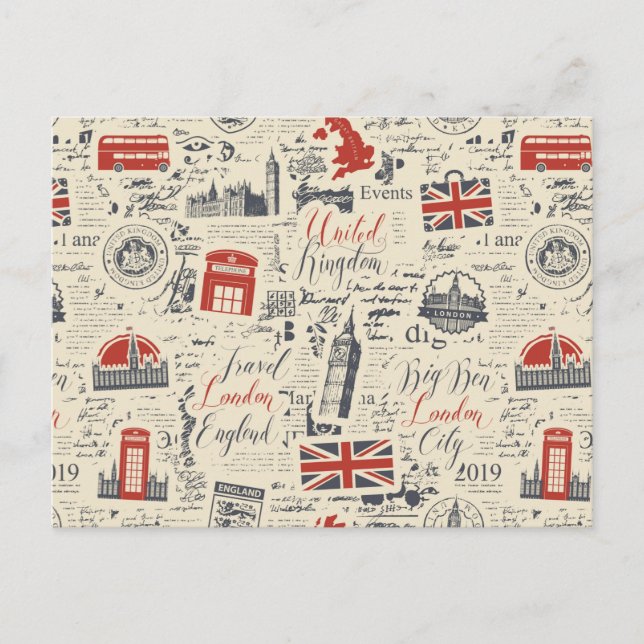 Vintage London Postcard Vykort (Framsida)