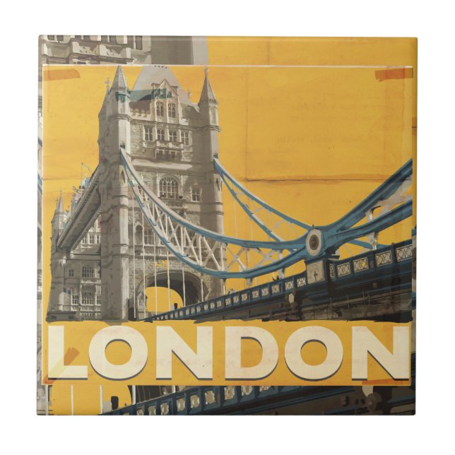 Vintage London Poster Kakelplatta (Framsidan)