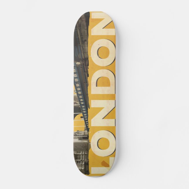 Vintage London Poster Skateboard Bräda 20 Cm (Framsida)
