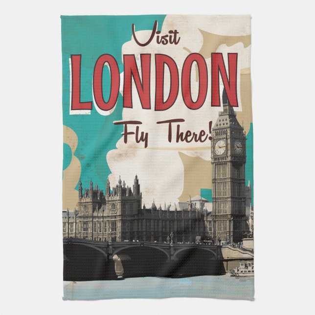 Vintage London-resemalj Kökshandduk (Vertikal)