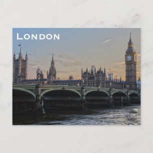 Vintage London Resor Turism Affisch Vykort