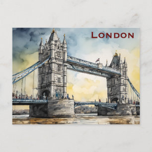 Vintage London Resor Turism Vykort