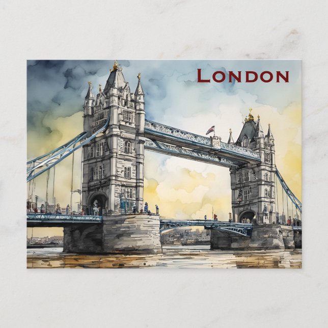 Vintage London Resor Turism Vykort (Framsida)