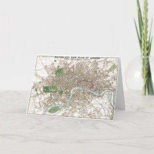 Vintage London stadsplan gammal antik Kort