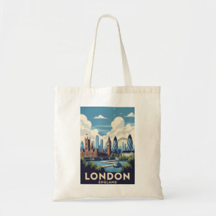 Vintage London Storbritannien Brittiskt Landmärke Tygkasse