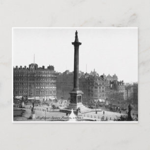 Vintage London Street scen, Trafalgar Square Vykort