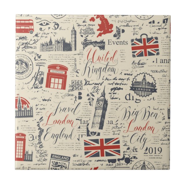 Vintage London Tile Kakelplatta (Framsidan)