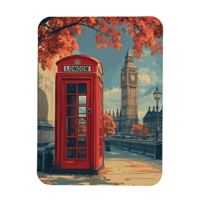 Vintage London Travel Magnet (Vertikal)