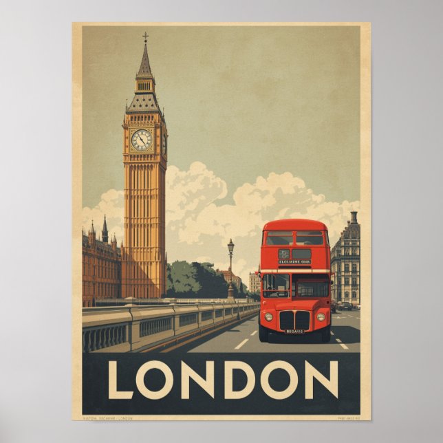Vintage London Travel Poster (Framsidan)